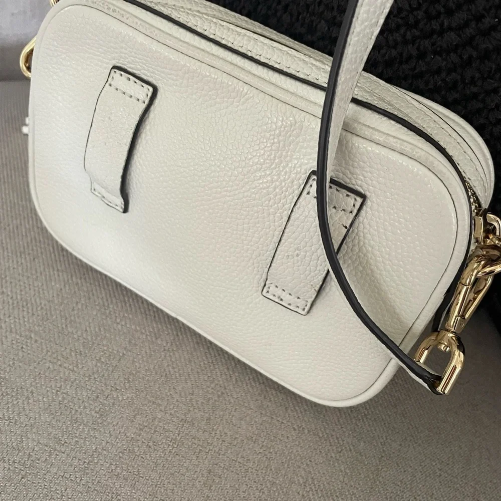 Michael Kors White Pebbled Leather Crossbody with Tassel